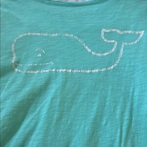 Vineyard Vines Sz S Slub Long Sleeve T-Shirt Vines Aqua Tee with White Logo